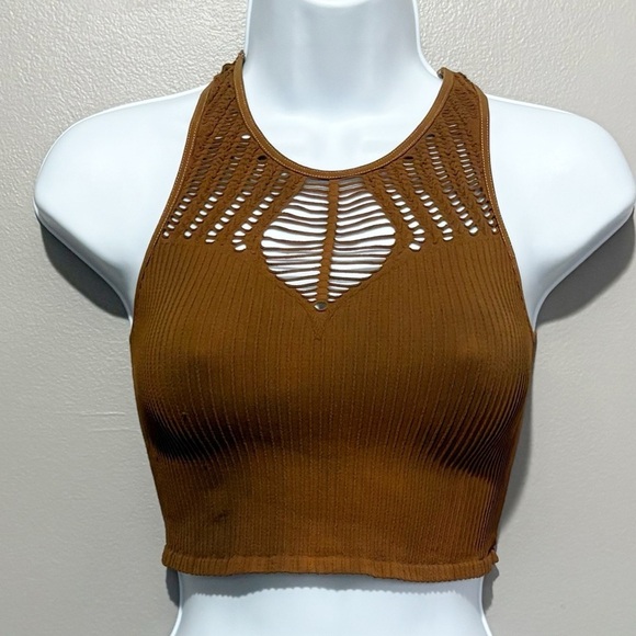 Free People Tops - FREE PEOPLE Intimately Crop Top Camisole Sleeveless Seamless Brown XS